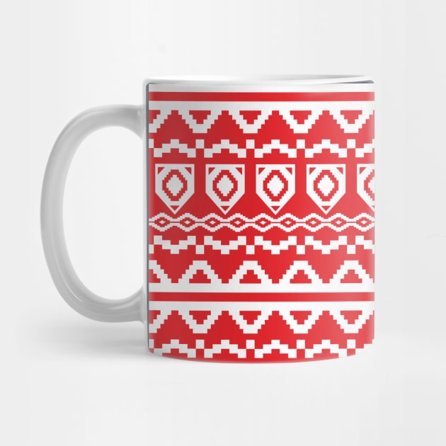 Red Geometric Christmas Pattern by ilhnklv